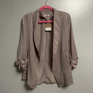 NWT Kori Open Jacket Taupe Small Shoulder pads!